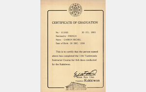 Certificat Instructeur Kukkiwon 