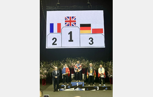 Michel Carron, vice-champion d'Europe sur le podium à Tallinn (Estonie). 
