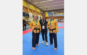 Open d'Autriche - Médaille d'or en paire. Michel Carron avec Mireille Aunac et Maitre Lee Won Sik (Coach).